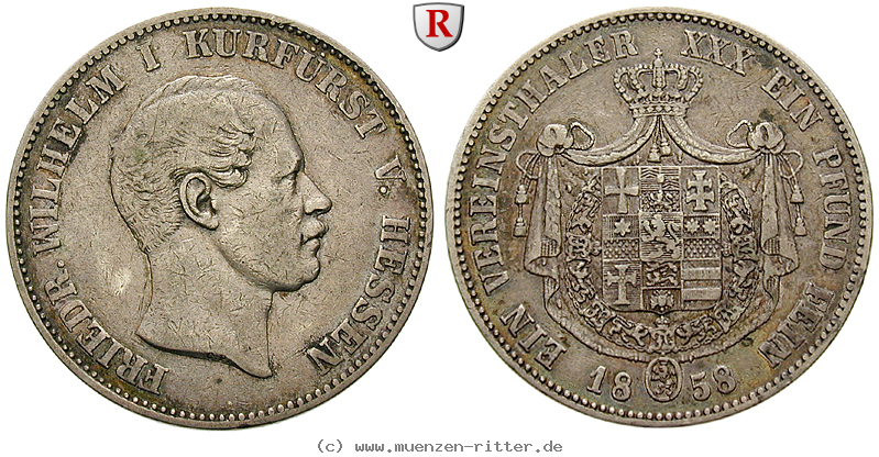 Klicken Sie auf das Bild um es auf Ihrem Rechner zu speichern hessen-friedrich-wilhelm-i-vereinstaler/93106.jpg