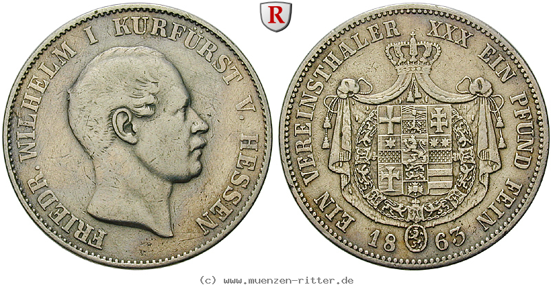 Klicken Sie auf das Bild um es auf Ihrem Rechner zu speichern hessen-friedrich-wilhelm-i-vereinstaler/94189.jpg