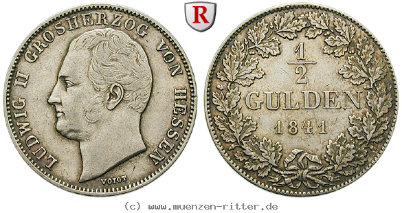 Klicken Sie auf das Bild um es auf Ihrem Rechner zu speichern hessen-ludwig-ii-1-2-gulden/93815.jpg
