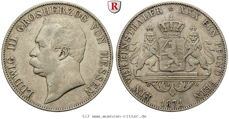 Klicken Sie auf das Bild um es auf Ihrem Rechner zu speichern hessen-ludwig-iii-vereinstaler/102033.jpg