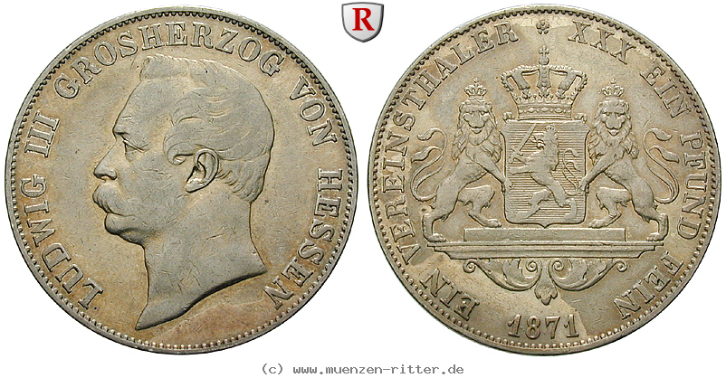 Klicken Sie auf das Bild um es auf Ihrem Rechner zu speichern hessen-ludwig-iii-vereinstaler/93098.jpg