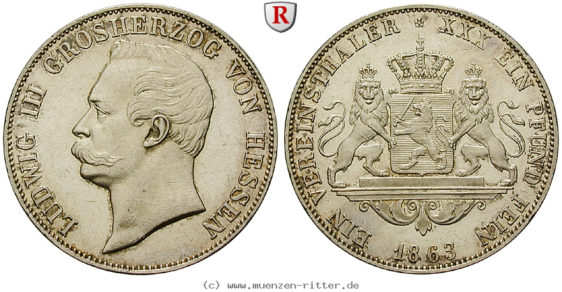 Klicken Sie auf das Bild um es auf Ihrem Rechner zu speichern hessen-ludwig-iii-vereinstaler/94167.jpg