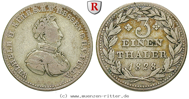 Klicken Sie auf das Bild um es auf Ihrem Rechner zu speichern hessen-wilhelm-ii-1-3-taler/34490.jpg