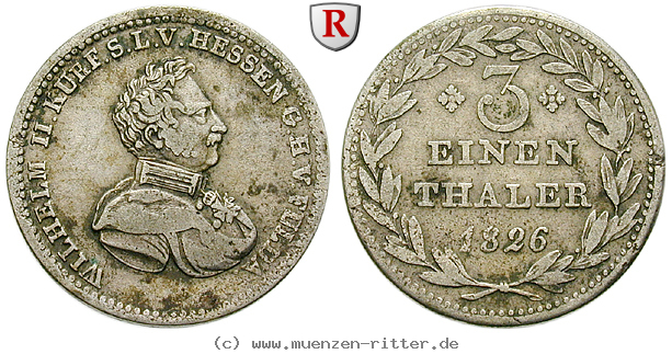Klicken Sie auf das Bild um es auf Ihrem Rechner zu speichern hessen-wilhelm-ii-1-3-taler/93750.jpg