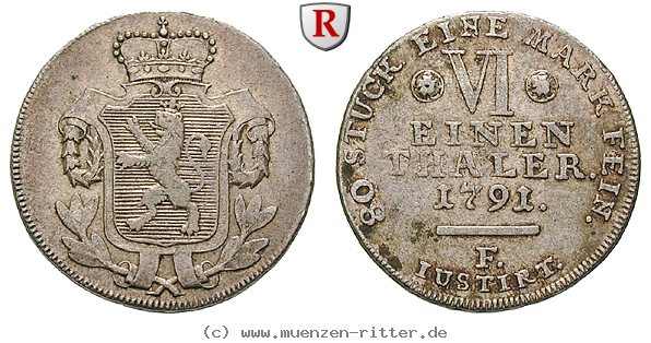 Klicken Sie auf das Bild um es auf Ihrem Rechner zu speichern hessen-wilhelm-ix-1-6-taler/eadt6926.jpg