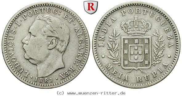 Klicken Sie auf das Bild um es auf Ihrem Rechner zu speichern indien-luiz-i-1-2-rupee/85734.jpg