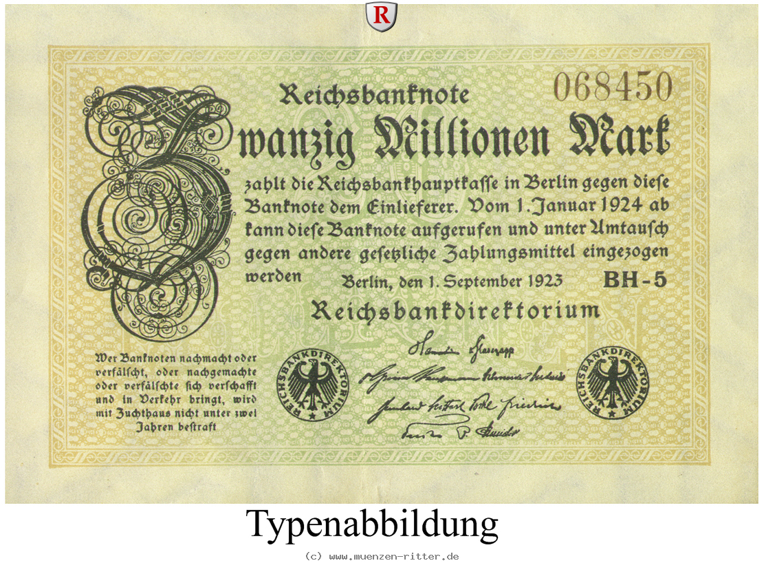 Klicken Sie auf das Bild um es auf Ihrem Rechner zu speichern inflation-1919-1924-20-mio-mark/rb107.jpg