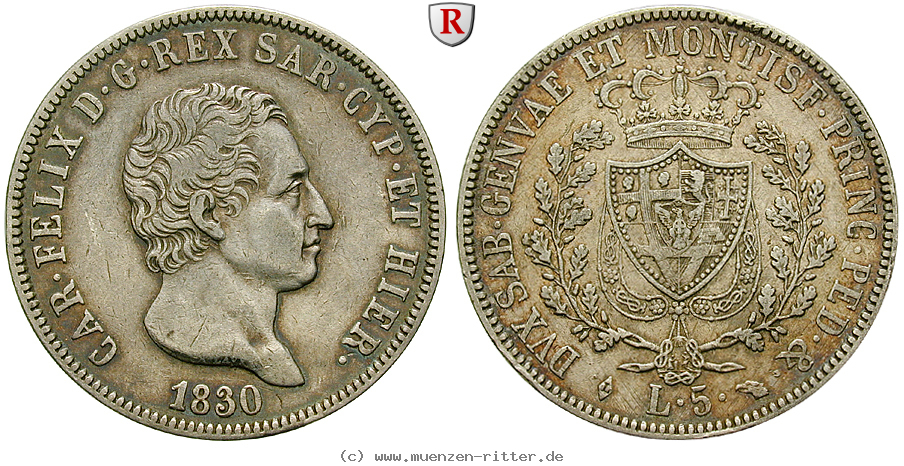Klicken Sie auf das Bild um es auf Ihrem Rechner zu speichern italien-carlo-felice-5-lire/31768.jpg