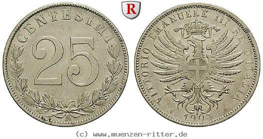 Klicken Sie auf das Bild um es auf Ihrem Rechner zu speichern italien-vittorio-emanuele-iii-25-centesimi/52380.jpg