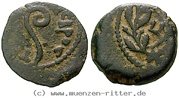 Klicken Sie auf das Bild um es auf Ihrem Rechner zu speichern judaea--prokuratoren-pontius-pilatus-prutah/erom10666.jpg
