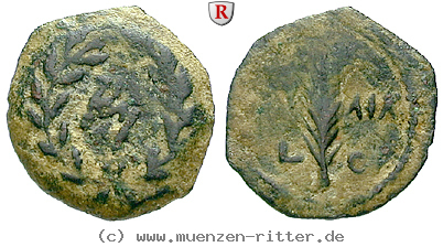 Klicken Sie auf das Bild um es auf Ihrem Rechner zu speichern judaea--prokuratoren-valerius-gratus-prutah/50618.jpg