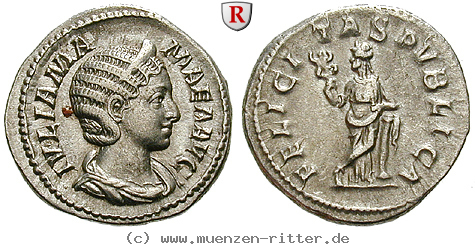 Klicken Sie auf das Bild um es auf Ihrem Rechner zu speichern julia-mamaea-mutter-des-severus-alexander-denar/100157.jpg