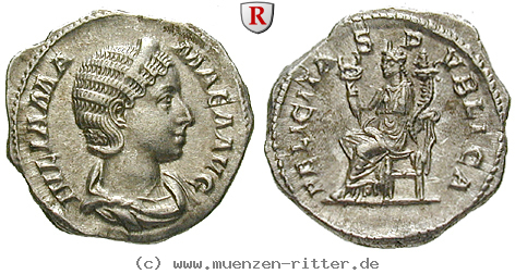 Klicken Sie auf das Bild um es auf Ihrem Rechner zu speichern julia-mamaea-mutter-des-severus-alexander-denar/102555.jpg