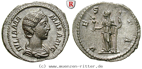 Klicken Sie auf das Bild um es auf Ihrem Rechner zu speichern julia-mamaea-mutter-des-severus-alexander-denar/102712.jpg