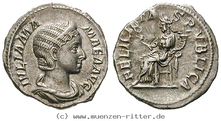 Klicken Sie auf das Bild um es auf Ihrem Rechner zu speichern julia-mamaea-mutter-des-severus-alexander-denar/12605.jpg