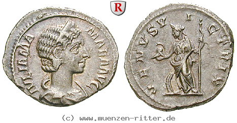 Klicken Sie auf das Bild um es auf Ihrem Rechner zu speichern julia-mamaea-mutter-des-severus-alexander-denar/19214.jpg