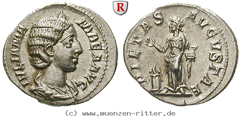Klicken Sie auf das Bild um es auf Ihrem Rechner zu speichern julia-mamaea-mutter-des-severus-alexander-denar/29509.jpg