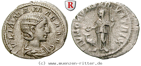 Klicken Sie auf das Bild um es auf Ihrem Rechner zu speichern julia-mamaea-mutter-des-severus-alexander-denar/29913.jpg