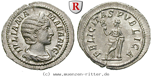 Klicken Sie auf das Bild um es auf Ihrem Rechner zu speichern julia-mamaea-mutter-des-severus-alexander-denar/31758.jpg