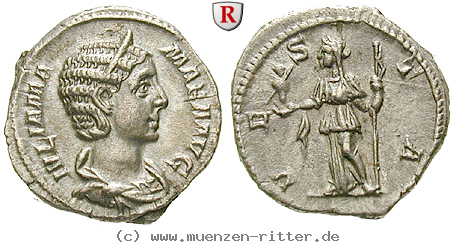 Klicken Sie auf das Bild um es auf Ihrem Rechner zu speichern julia-mamaea-mutter-des-severus-alexander-denar/35129.jpg