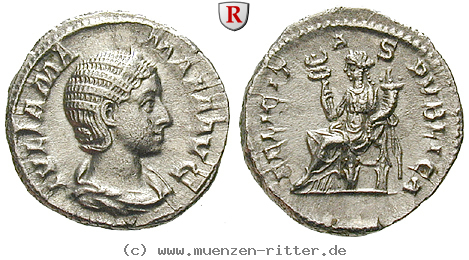 Klicken Sie auf das Bild um es auf Ihrem Rechner zu speichern julia-mamaea-mutter-des-severus-alexander-denar/36527.jpg