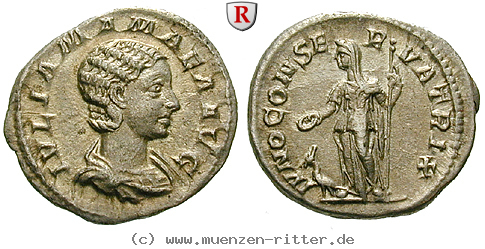 Klicken Sie auf das Bild um es auf Ihrem Rechner zu speichern julia-mamaea-mutter-des-severus-alexander-denar/36957.jpg
