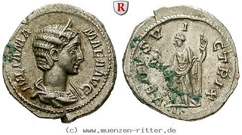 Klicken Sie auf das Bild um es auf Ihrem Rechner zu speichern julia-mamaea-mutter-des-severus-alexander-denar/36959.jpg