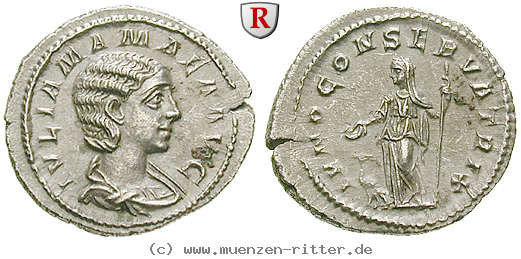 Klicken Sie auf das Bild um es auf Ihrem Rechner zu speichern julia-mamaea-mutter-des-severus-alexander-denar/43265.jpg