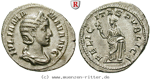 Klicken Sie auf das Bild um es auf Ihrem Rechner zu speichern julia-mamaea-mutter-des-severus-alexander-denar/49040.jpg