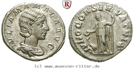 Klicken Sie auf das Bild um es auf Ihrem Rechner zu speichern julia-mamaea-mutter-des-severus-alexander-denar/59498.jpg