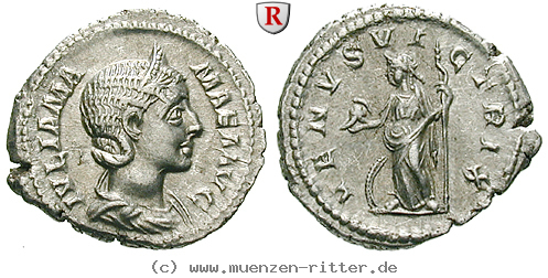Klicken Sie auf das Bild um es auf Ihrem Rechner zu speichern julia-mamaea-mutter-des-severus-alexander-denar/67948.jpg
