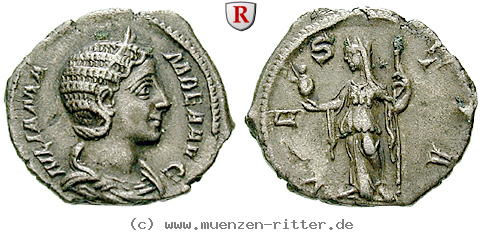 Klicken Sie auf das Bild um es auf Ihrem Rechner zu speichern julia-mamaea-mutter-des-severus-alexander-denar/68430.jpg