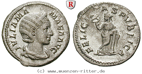 Klicken Sie auf das Bild um es auf Ihrem Rechner zu speichern julia-mamaea-mutter-des-severus-alexander-denar/83038.jpg