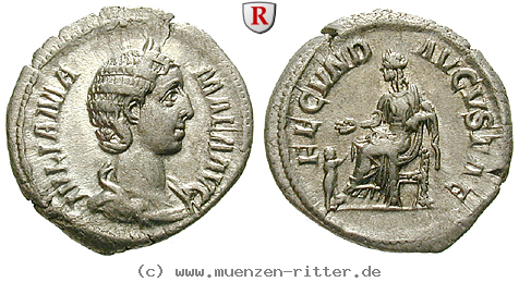 Klicken Sie auf das Bild um es auf Ihrem Rechner zu speichern julia-mamaea-mutter-des-severus-alexander-denar/90885.jpg