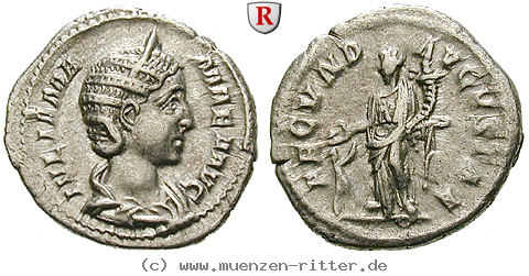 Klicken Sie auf das Bild um es auf Ihrem Rechner zu speichern julia-mamaea-mutter-des-severus-alexander-denar/99904.jpg