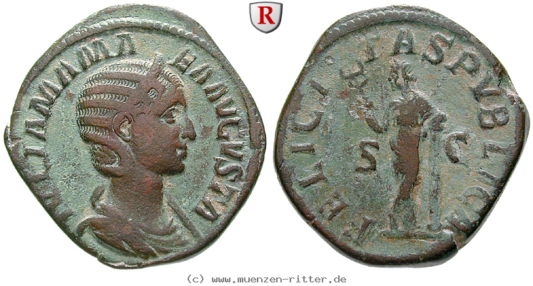 Klicken Sie auf das Bild um es auf Ihrem Rechner zu speichern julia-mamaea-mutter-des-severus-alexander-sesterz/103936.jpg