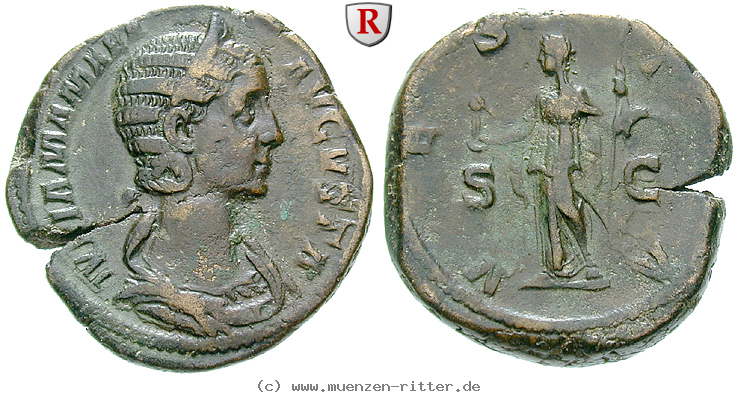 Klicken Sie auf das Bild um es auf Ihrem Rechner zu speichern julia-mamaea-mutter-des-severus-alexander-sesterz/31620.jpg