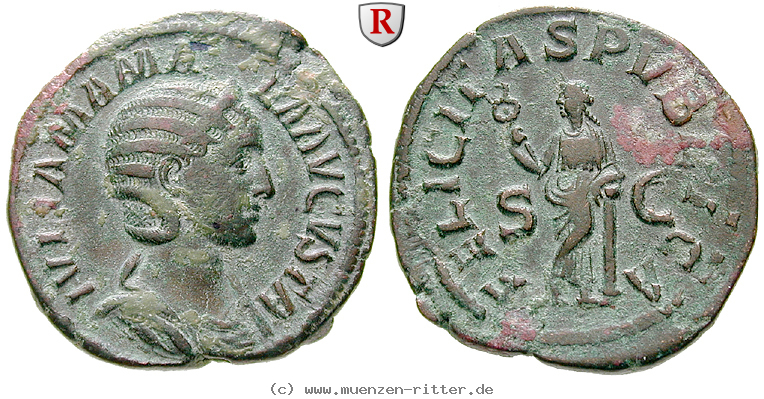 Klicken Sie auf das Bild um es auf Ihrem Rechner zu speichern julia-mamaea-mutter-des-severus-alexander-sesterz/55155.jpg