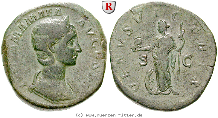 Klicken Sie auf das Bild um es auf Ihrem Rechner zu speichern julia-mamaea-mutter-des-severus-alexander-sesterz/erom7274.jpg