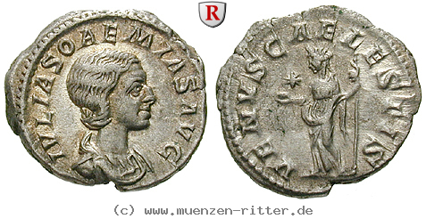 Klicken Sie auf das Bild um es auf Ihrem Rechner zu speichern julia-soaemias-mutter-des-elagabal-denar/91888.jpg