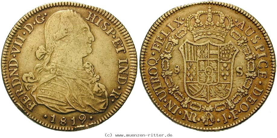Klicken Sie auf das Bild um es auf Ihrem Rechner zu speichern kolumbien-ferdinand-vii-8-escudos/ag9291.jpg