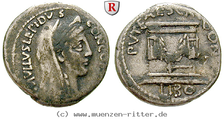 Klicken Sie auf das Bild um es auf Ihrem Rechner zu speichern l-aemilius-lepidus-paullus-und-l-scribonius-libo-denar/48788.jpg