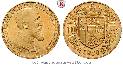 Klicken Sie auf das Bild um es auf Ihrem Rechner zu speichern liechtenstein-franz-i-10-franken/49723.jpg