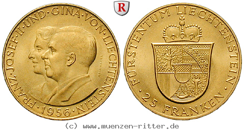 Klicken Sie auf das Bild um es auf Ihrem Rechner zu speichern liechtenstein-franz-josef-ii-25-franken/95371.jpg