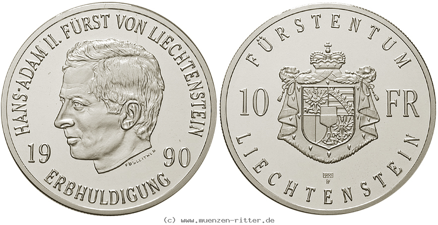 Klicken Sie auf das Bild um es auf Ihrem Rechner zu speichern liechtenstein-hans-adam-ii-10-franken/ag19690.jpg