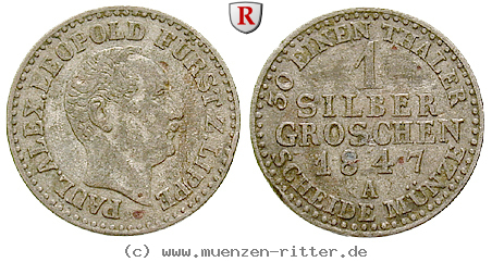 Klicken Sie auf das Bild um es auf Ihrem Rechner zu speichern lippe-grafschaft-paul-alexander-leopold-silbergroschen/41118.jpg