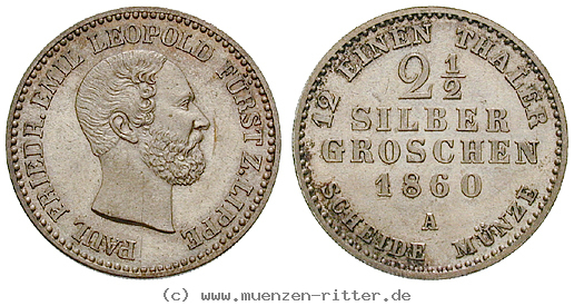 Klicken Sie auf das Bild um es auf Ihrem Rechner zu speichern lippe-grafschaft-paul-friedrich-emil-leopold-2-1-2-silbergroschen/22494.jpg