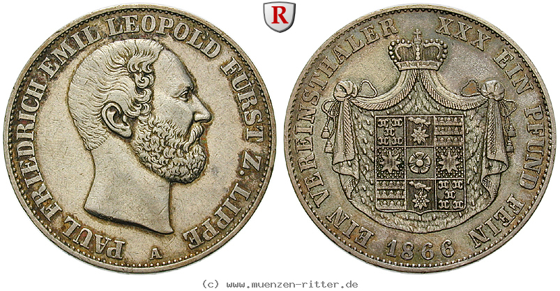 lippe-grafschaft-paul-friedrich-emil-leopold-vereinstaler/90664.jpg