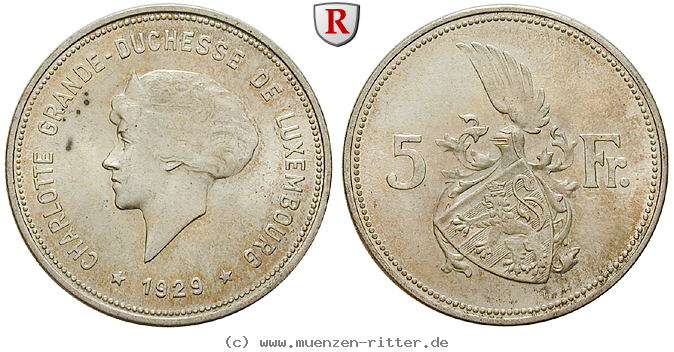 Klicken Sie auf das Bild um es auf Ihrem Rechner zu speichern luxemburg-charlotte-5-francs/43841.jpg