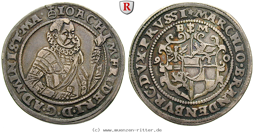 Klicken Sie auf das Bild um es auf Ihrem Rechner zu speichern magdeburg-bistum-joachim-friedrich-von-brandenburg-administrator-1-2-reichstaler/92579.jpg